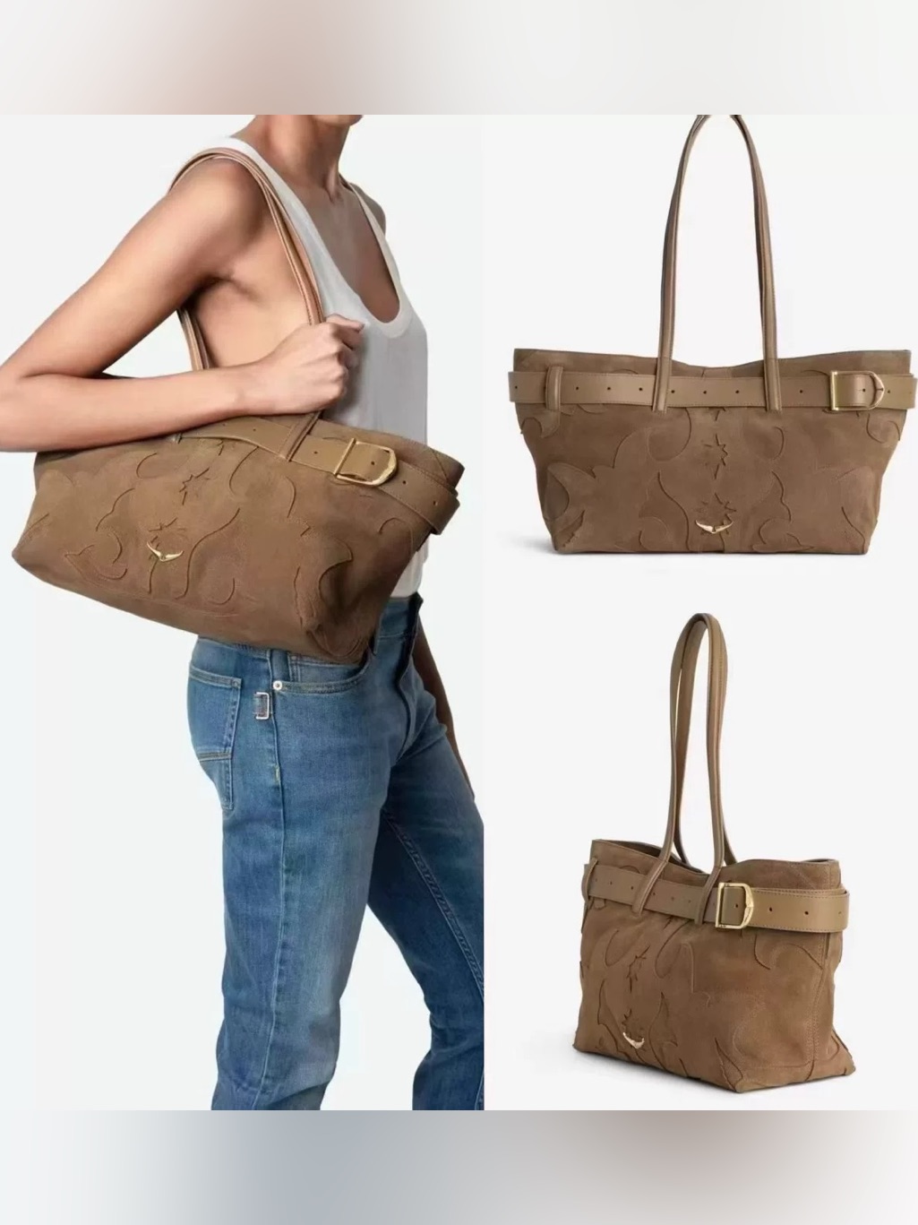 Zadig & Voltaire Jane Shoulder Bag In Brown